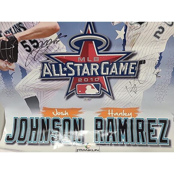 Marlins Hanley Ramirez & Johnson Signed 2010 All Star Game Poster MLB Authentic - Picture 4 of 16